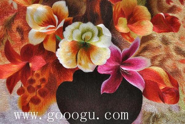蘇繡精品，花卉刺繡畫，蘇繡花卉精品壁畫